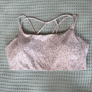 Athleta Breathe In Sports Bra Womens Large Pink Powervita Active Yoga Strappy